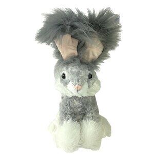 Dan Dee Plush Gray Bunny Rabbit 12" Stuffed Animal Long Hairy Ears